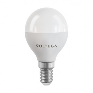 Лампа светодиодная Voltega E14 5W 2700К шар матовый 2428