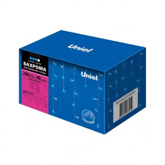 Уличная светодиодная гирлянда (UL-00007210) Uniel бахрома 220V синий/белый ULD-B3007-200/TTK Blue-White IP44