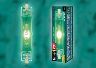 Лампа металлогалогенная линейная (04848) Uniel R7s 70W прозрачная MH-DE-70/GREEN/R7s